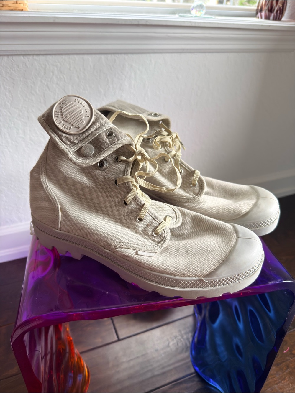 Converse High-Top Canvas Lace-Up Boots - Cream